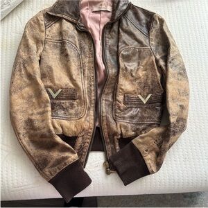 Vintage Valentino Brown Leather Jacket